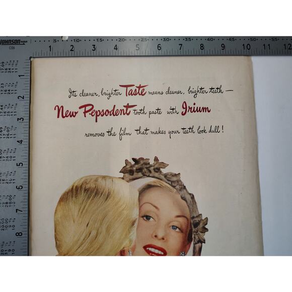 1946 Pepsodent Print Ad Beautiful Woman Mirror Reflection Toothpaste Ephemera - Picture 5 of 7
